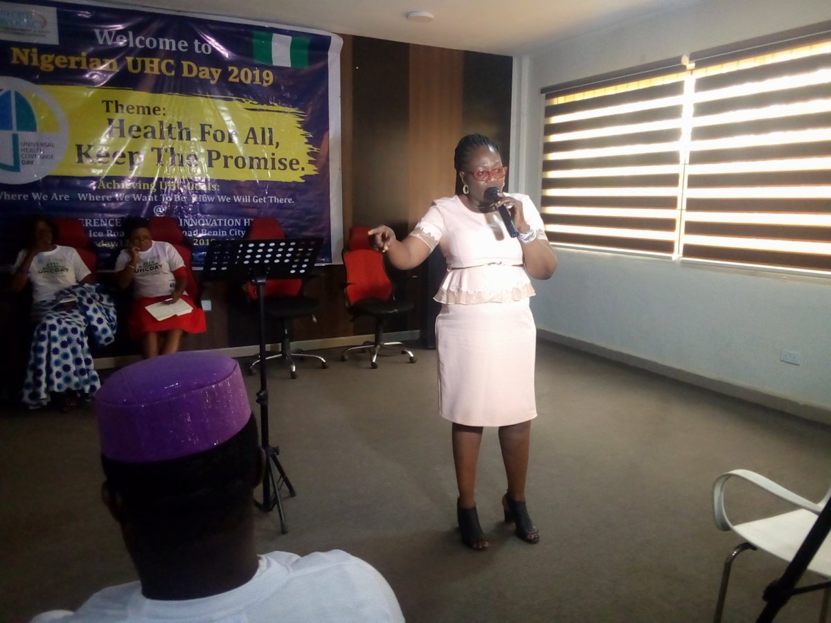 Onuoha_ig's tweet photo. Dr. Mrs. Erhabor, Secretary PHC Edo State speaking at the event. 

At the UHC Day organized by @Conectdadvocacy 

#HealthForAll, #UHCDay, #KeepThePromise, 
@UN @UHC2030 @CSOs4UHC @WHO @UHC_Day https://t.co/AFDgHtu2PK