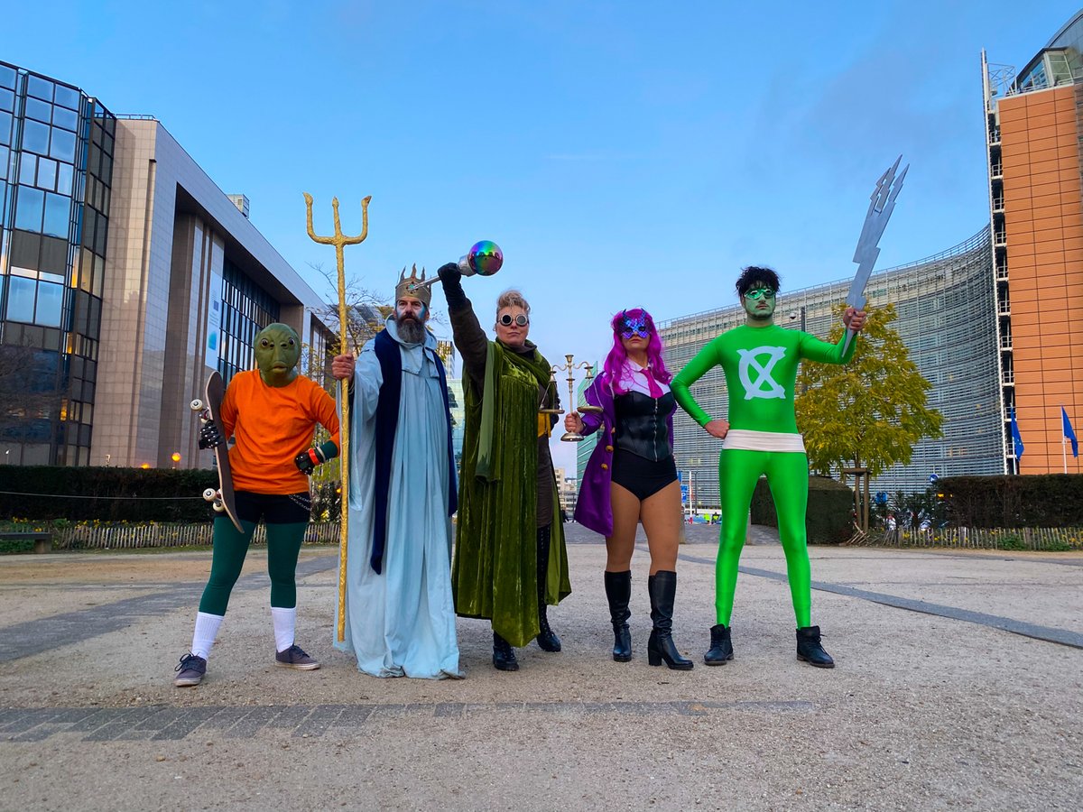 They left comics and have come to life 🤩 Ocean Avengers have their 👀 on you, #AGRIFISH ministers. They ask that you follow Science, protect #OurOcean, #EndOverfishing, take #ClimateAction and obey the Law. Seems simple, right? That's because it is! <a href="/RSerraoSantos/">Serrao Santos</a> <a href="/EUCouncil/">EU Council</a>
