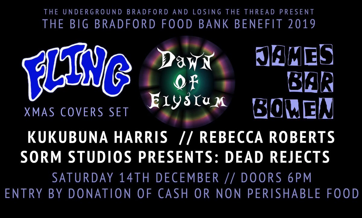 There are a lot of talented people involved in this event and for a cause that shouldn’t have to be a cause. Even turning up with a donation and a tin of spaghetti hoops is you helping in some way! It’s going to be a hell of a night.