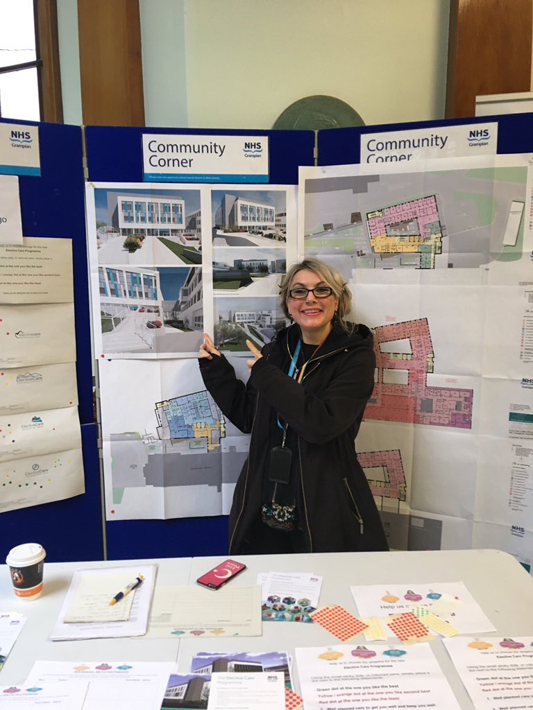 NHSGinvolve's tweet image. Come along and speak to the Public Involvement Team this lunch time and find out about the new Elective Cate Centre at ARI and help to choose the new logo for the Elective Care Programme #AllAboutYou #GetInvolved @ElaineSlattery @NHSGrampian @lizzipower @ElectiveCare @SHC_G