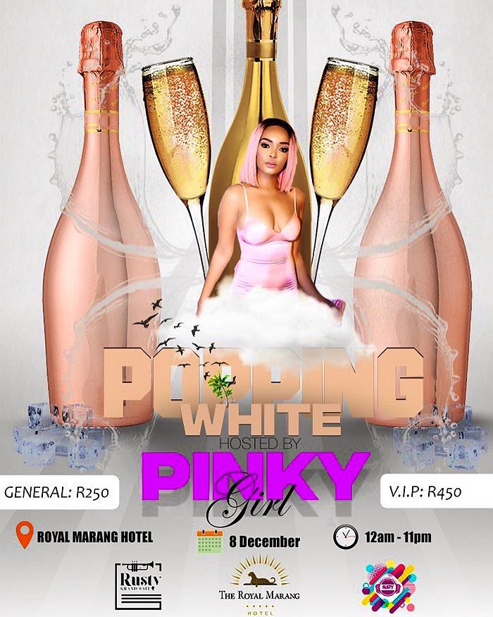 pinkygirl_sa's tweet photo. I had so much fun this past weekend in Rustenburg  #royalbafokeng🔥🔥🔥#RustySummerFiesta the weekend ended with an exclusive Popping White Party 🎊 🎉🎊 Bona!!! Fun was had!!! 😁 @royalmarang 🎊
See you in 2020 https://t.co/RcYNBy9mVA