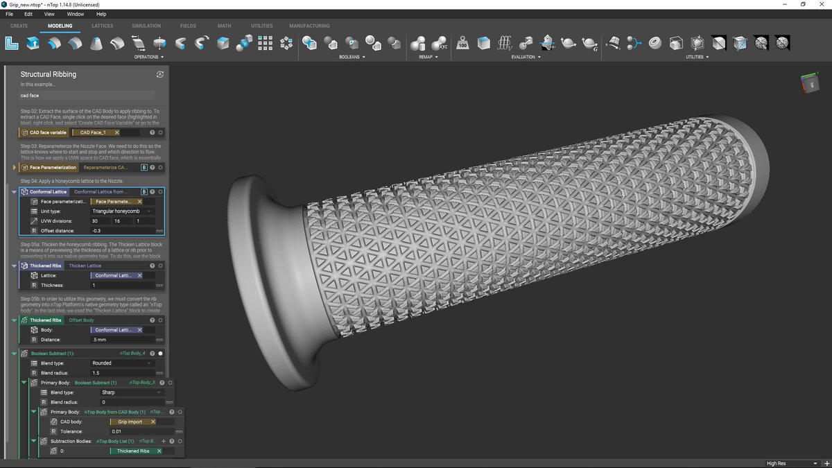 Because that lattice is controlled at an abstracted level, you can very quickly redefine new patterns etc.