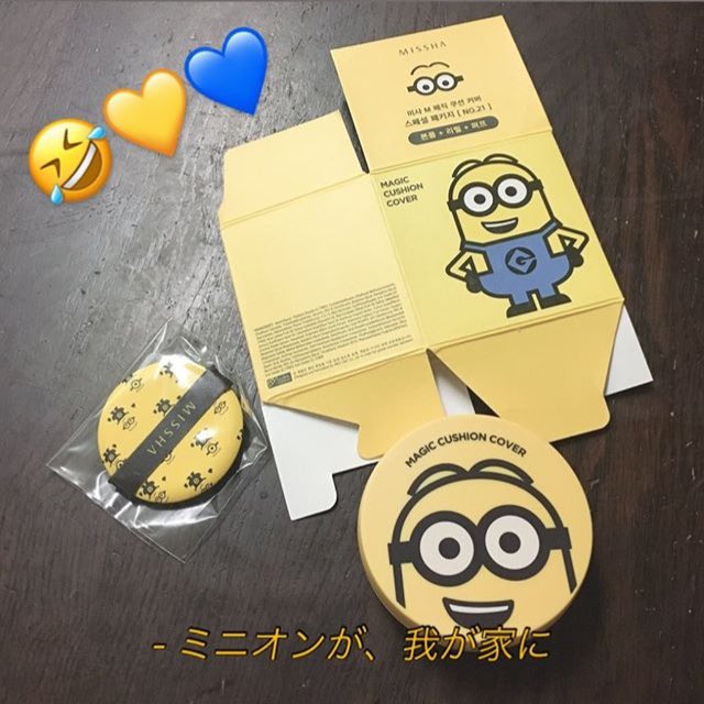 𝟗 Missha ミニオン クッションファンデ ミニオンだから買いました ケースのみ 中古 中身はちゃんと詰め替えたよ 外に出る機会がないのでほぼ使いません