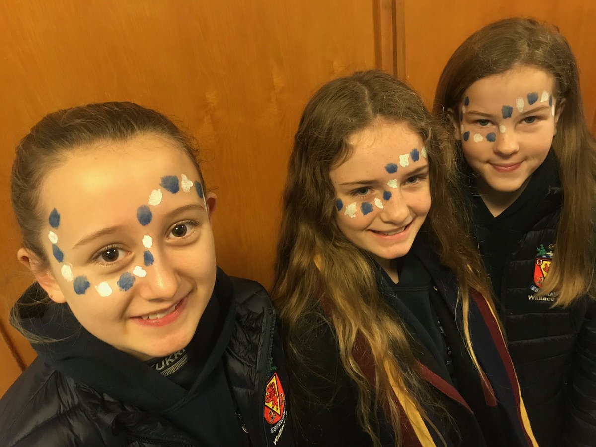 WallaceHigh's tweet photo. Yr 8 pupils getting ready for the Lisburn Derby today! Rotarians have had a busy morning face painting, with all proceeds going to charity. Good Luck to the WHS 1st XI in their McCullough Cup Final vs neighbours FSL. #esperance #blueandwhitearmy #rotaryinteract #serviceaboveself https://t.co/vdAnf873zn