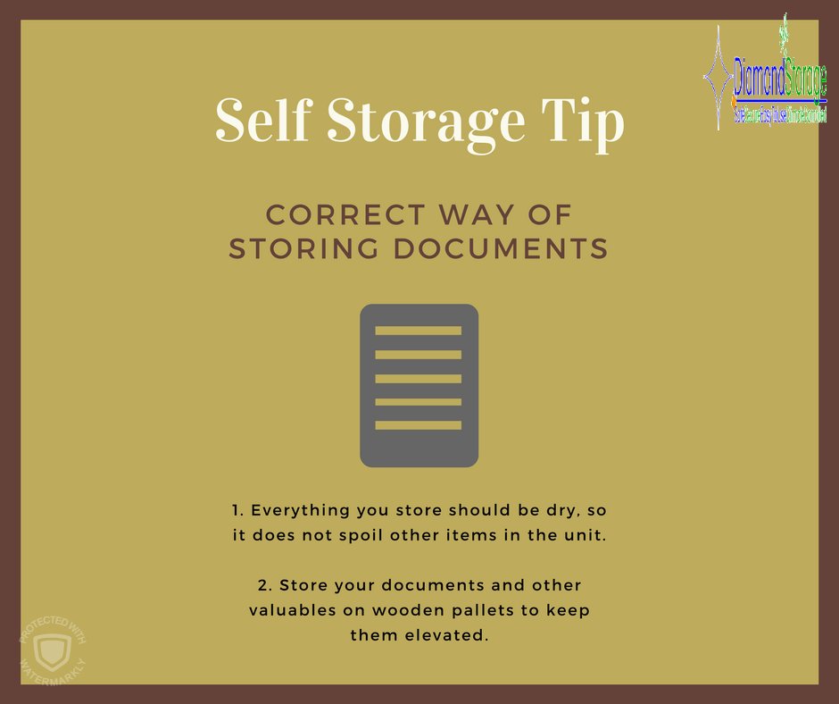 Documents should be dry and stored in a wooden pallet and keep them elevated.