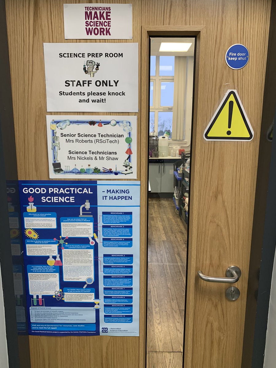 BogwoppitFee's tweet photo. Our #GoodPracticalScience Posters in the places where most people will see them- the prep room door and above the science work room computer thanks @theASE https://t.co/JCMTyZGH8V