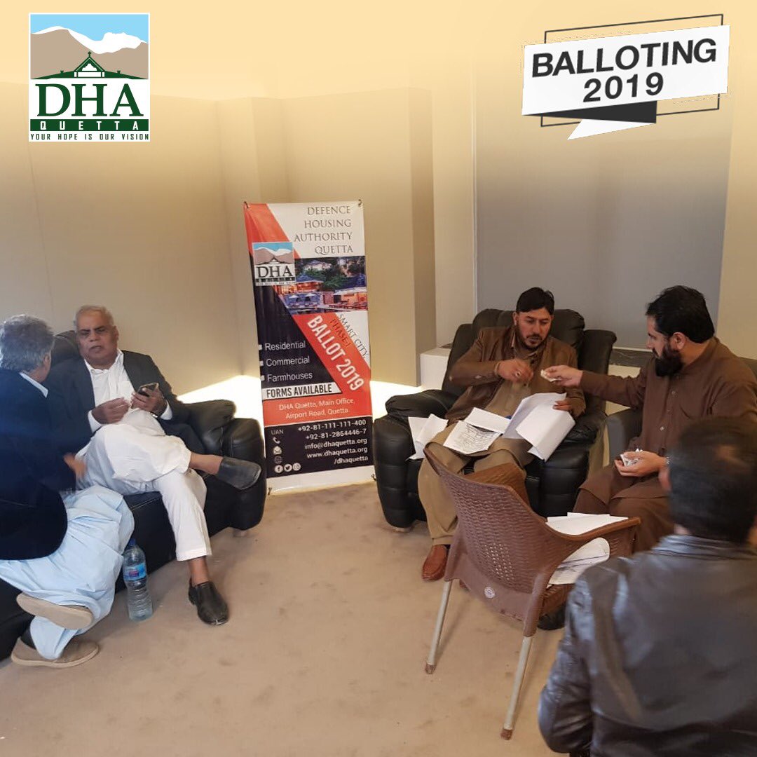 “On going form submission process at DHA Quetta right now on 12th Dec 2019”

*Last date for submission of ballot fees is Friday, 13th December, 2019.

The form can be downloaded by clicking this link. ballotapp.dhaquetta.org