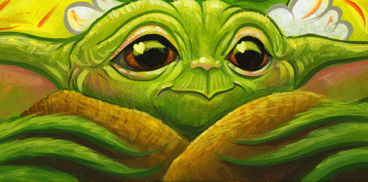 KariAnnR2's tweet photo. #BabyYoda come out to Red Dot Chicago tomorrow, December 13th to see this full original piece of #artwork by a renowned artist. Or log in to bid on it right now at https://t.co/XEM0PHLZLg #artgallery #popupartgallery #charity #starwars #mandalorian https://t.co/LC5ZF8iwK4