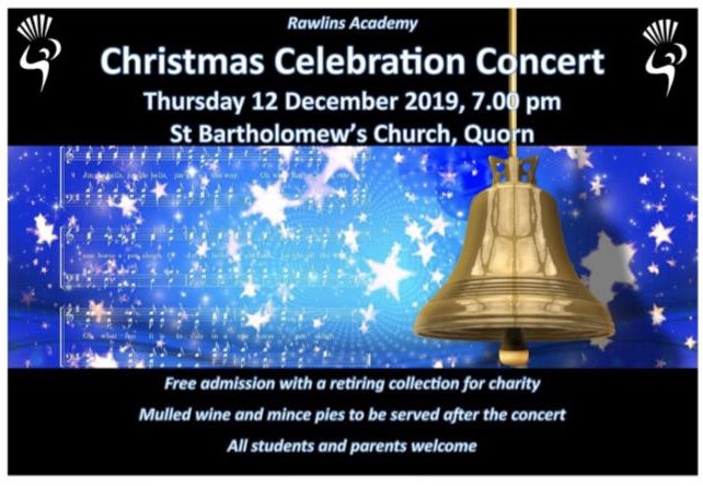 RawlinsAcademy's tweet photo. All are welcome at our Christmas Concert this evening at St Bartholomew’s Church in Quorn 🎄🎼🎄 https://t.co/BEVHjwU4T3