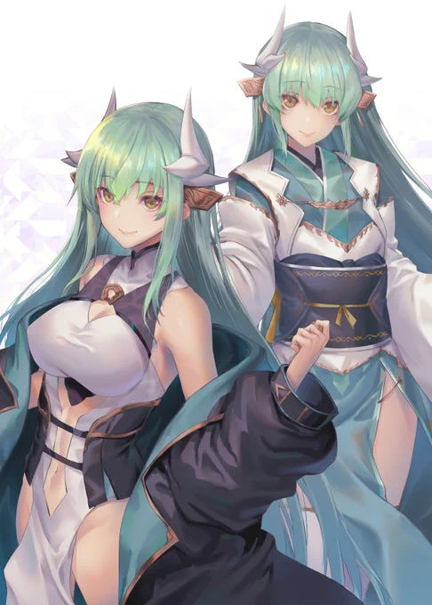 アレンジ&amp;オリジナルのWきよひー #Fate/GrandOrder #FGO #清姫(Fate) https://t.co/R9D3RQ6nzG 