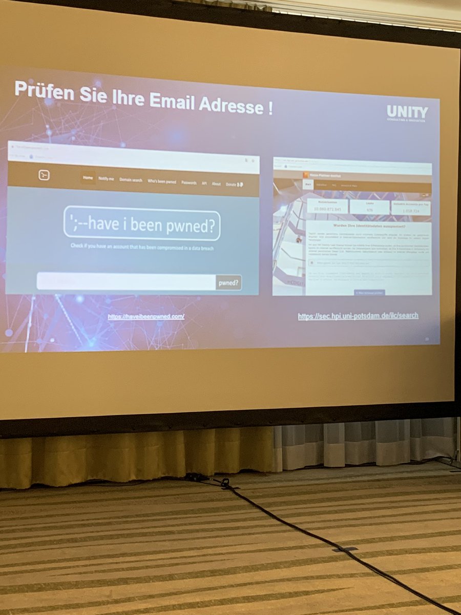MirjamBauer's tweet photo. Tim Meisen @ConsultingUNITY #Cybersecurity im digitalen Krankenhaus: #Internetsicherheit ist  Thema der Geschäftsführung, die auch dafür haftbar gemacht wird. Tipp: Prüfen Sie regelmäßig auf Angriffe, zb auch Ihre email!#DigKH2019 https://t.co/gVZDvcASgI
