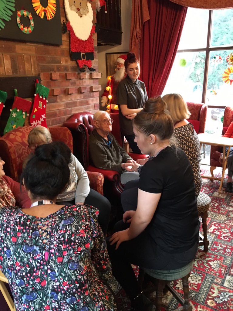 HascSjr's tweet photo. Yesterday our level 2 H&amp;SC students visited #Reflections day centre. They carried out activities with them, sang Christmas songs and provided cakes! Well done! #feelingproud#community https://t.co/4JI24dy9Cq