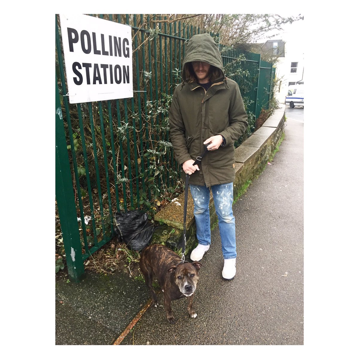 For the many staffies, not the few. #dogsatpollingstations (&amp; soggy husbands <a href="/soulgazersound/">ross</a>)