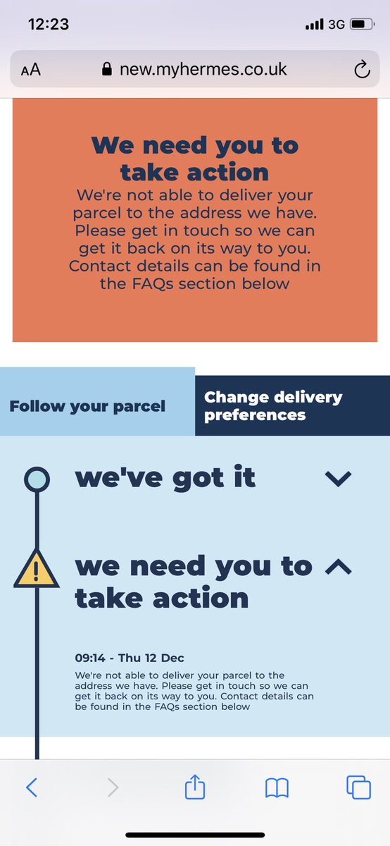 SarahHoppers's tweet photo. Guess what @Hermesparcels you don’t offer me any way of contacting you!!! Utterly useless! #wheresmyparcel? https://t.co/7q72Hc0v8T