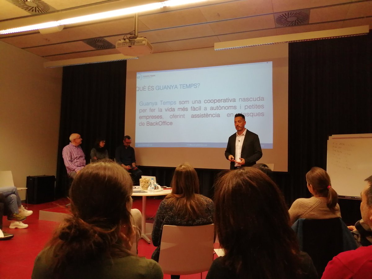 Avui assistim a la presentació al <a href="/VIT_Osona/">VIT</a> de la cooperativa <a href="/GuanyaTemps/">Guanya Temps</a>, un projecte que dona suport a empreses i professionals oferint assistència en tasques de backoffice

guanyatemps.cat