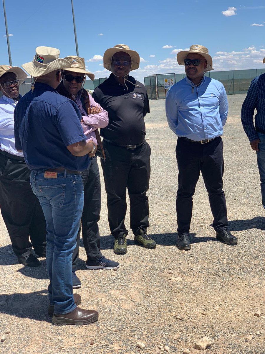 SANDF_ZA's tweet photo. Deputy Minister of Defence and Military Veterans, Hon Thabang Makwetla and Armscor Executive Managers working visit to St Alkanpan, a unique long-range ammunition test facility, 12 December 2019.

#MODMV_19
#sandf
#sandf_19 https://t.co/s7WZ2Y9h1i