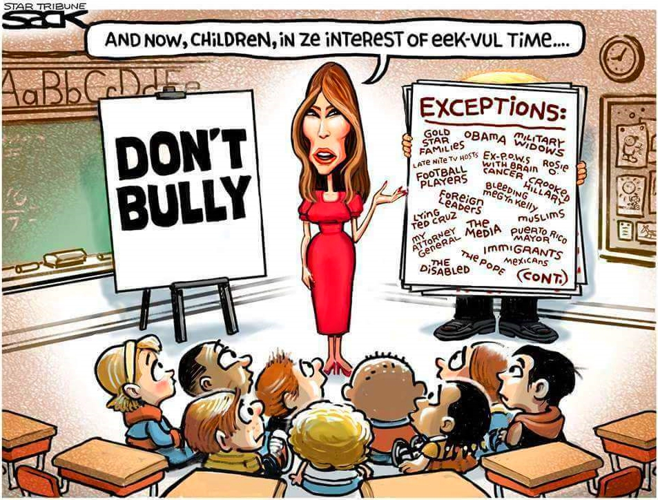 ChrisLutolf's tweet photo. @AndyOstroy @DrTomMartinPhD @realDonaldTrump @FLOTUS 🎯!
She honestly couldn't possibly care less about bullying (or any other public issue for that matter). It's merely a tenuous attempt to create the impression that @MELANIATRUMP* does more than nothing meaningful.
* unworthy of the FLOTUS designation
[cartoon by @ThatSteveSack] https://t.co/pBaRfqZtUM