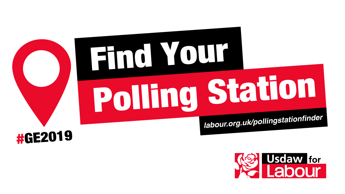 UsdawUnion's tweet photo. Today is your chance to vote for #RealChange and a future that #WorksForAll
Find your polling station and #VoteLabour #GE2019
👉 📍https://t.co/qMhdXivMYC https://t.co/NfYZ2BlVBu