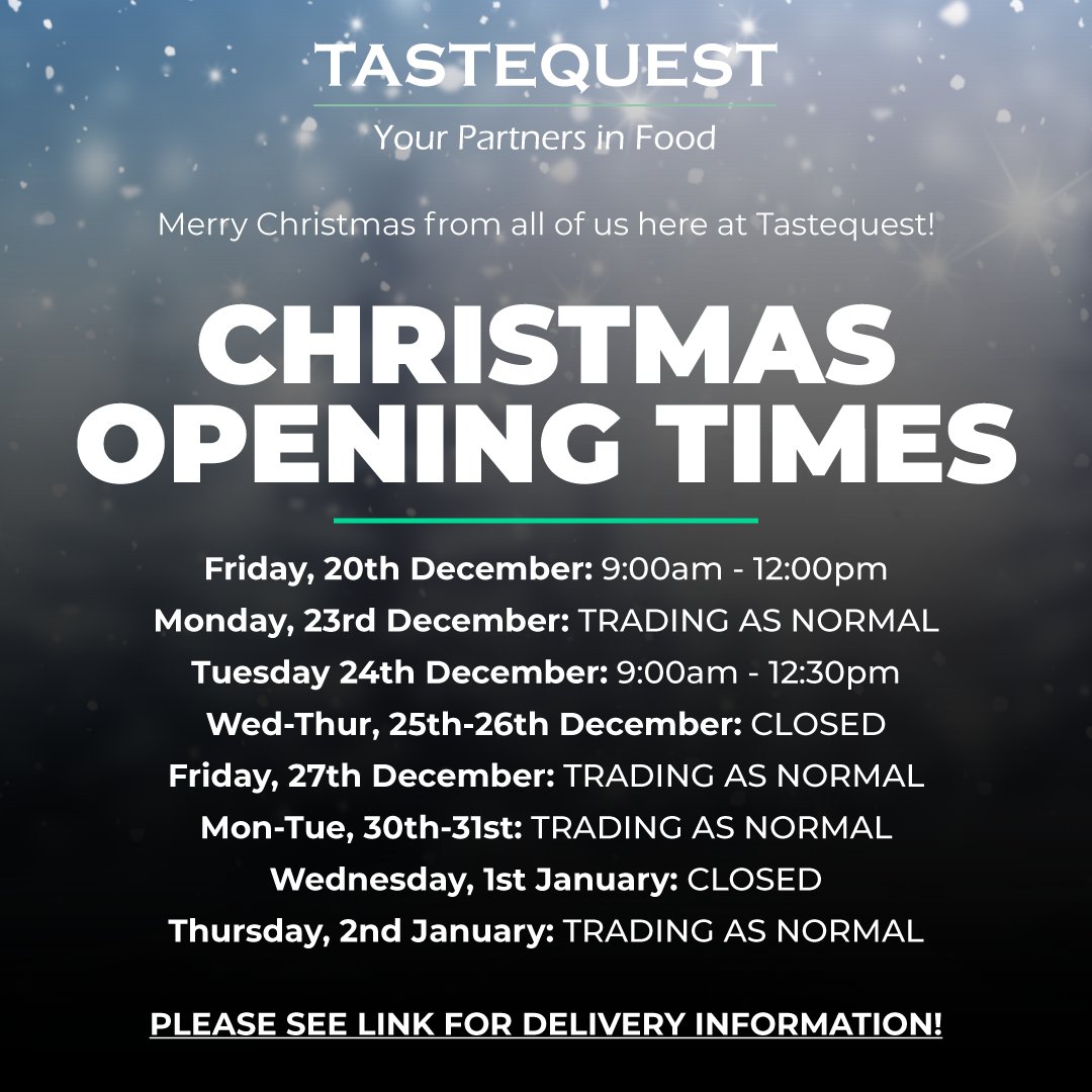 Please see below for our Christmas Opening Times and check the link for Delivery Information. 

jvfoods.createsend.com/t/ViewEmail/j/…