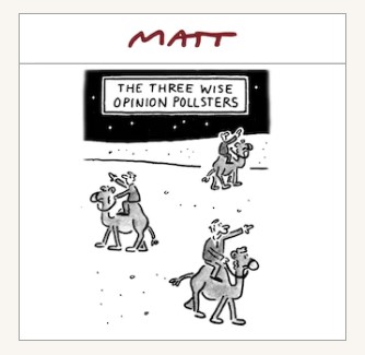 UKGeographics's tweet image. The Telegraph 12/12/2019 - MATT Cartoons

#GE2019 # #pollingmethodology #surveysampling #matt