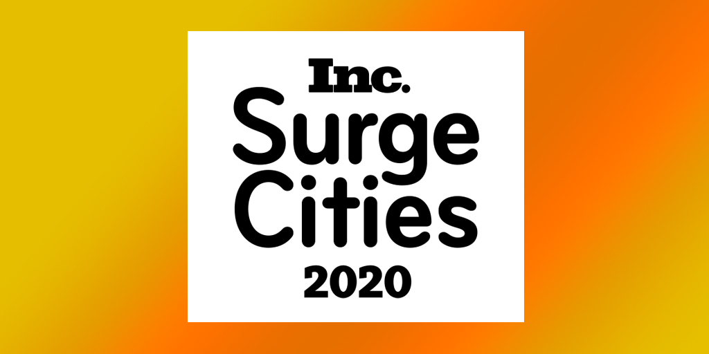 SpokaneCity's tweet photo. Spokane debuts at #31 in Inc.'s Surge Cities list for top 50 cities to start a business. https://t.co/TmVo2XgBc3 #IncSurgeCities #hackingwashington #choosespokane https://t.co/ew3B7fbCwC