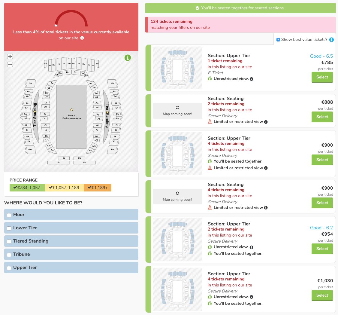 Just a few hours after going on sale, tickets for <a href="/Eurovision/">Eurovision Song Contest</a> are already all over <a href="/viagogo/">viagogo</a> going for prices from €800 tot €11.000.

Another classic case of talking the talk and then leaving the fans to deal with scalpers and frauds.

If only there was a solution.. 🙄