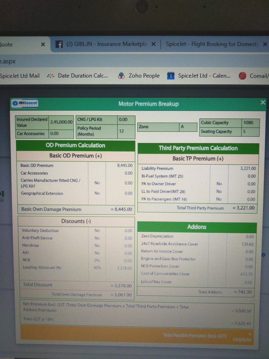 vishwadeep (@vishwad12262952) on Twitter photo <a href="/sbigeneral/">SBI General</a>
After purchasing and make payment through my card of 11,260/- to GIBL Pvt Limited for the issuance of insurance of my car which was supposed to expire on 15th Dec 2019. I have made the payment in full and now they are saying with such IDV dey can't issue from SBI Ins <a href="/sbigeneral/">SBI General</a>
After purchasing and make payment through my card of 11,260/- to GIBL Pvt Limited for the issuance of insurance of my car which was supposed to expire on 15th Dec 2019. I have made the payment in full and now they are saying with such IDV dey can't issue from SBI Ins