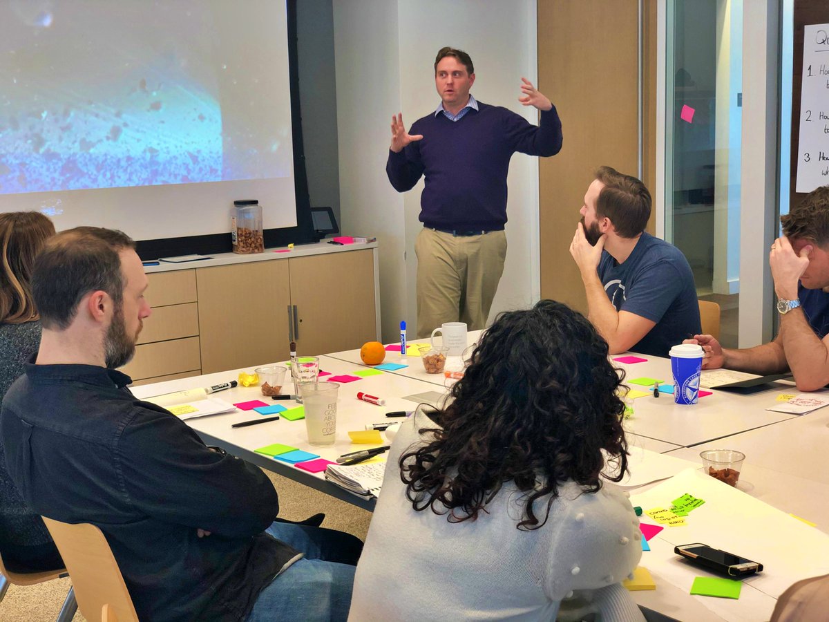 ilaprogram's tweet photo. We're honoring the first 9 graduates of the ILA Program. They each worked so hard to learn, reframe, &amp; demonstrate leadership, facilitation, applied design thinking, and coaching.

First up is Joe Traficanti - check it out here: https://t.co/glbmdL9PhJ

#innovationleadership #ila https://t.co/LgE4dAEYoz