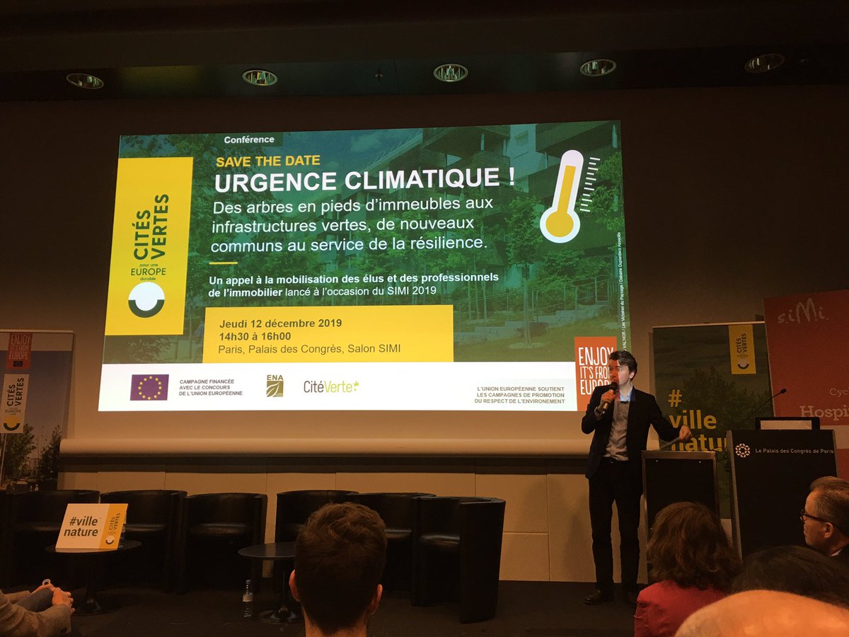 💥et c’est parti pour le conférence  #SIMI2019 #villenature sur l’urgence climatique 🌎🔥animée par <a href="/Pierredarmet/">Pierre Darmet</a> et <a href="/EricDonnet1/">Eric Donnet</a> comme modérateur