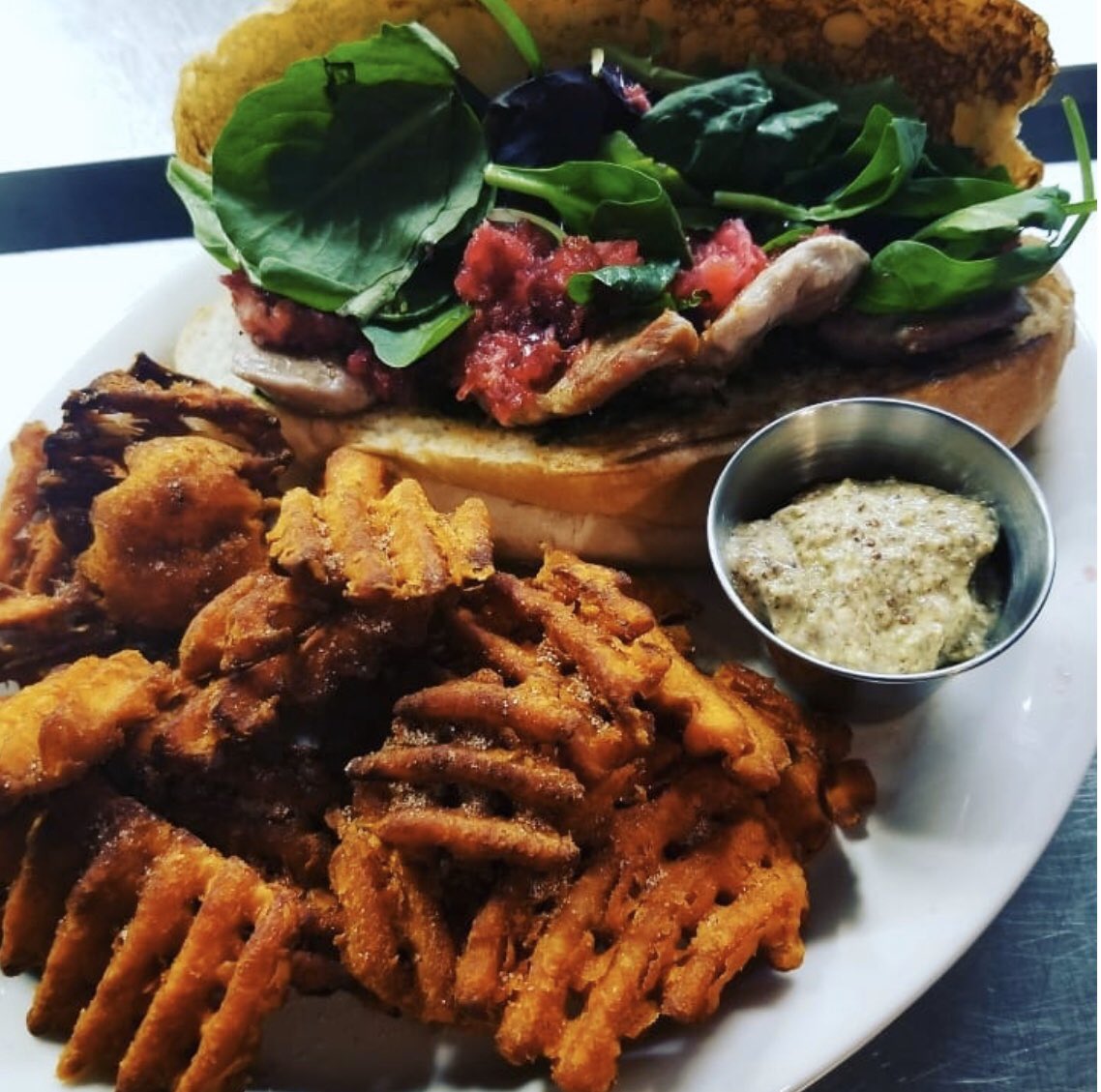 Hungry? Grab one of our specials or a delicious sandwich: 
The Vault Hero-Ham, salami, pepperoni, spicy mayo, lettuce, tomato, onions, Italian vinaigrette, mozzarella, and Parmesan, $14
BBQ Salmon BLT-Dry-rub BBQ seared salmon, bacon, lettuce, tomato, and BBQ vinaigrette, $10