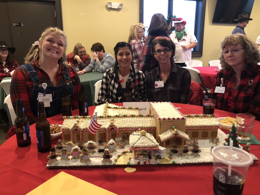LeighAnnBarney's tweet photo. Continued the divisional holiday celebrations this week with our four Central divisions. There were gingerbread houses, Hawaiian tourists and even a trip to Whoville!  Finished off by “horsing around” in Lafayette.  #TrilogyRocks! #BestEmployeesinMidwest! https://t.co/Nw4j82swLb