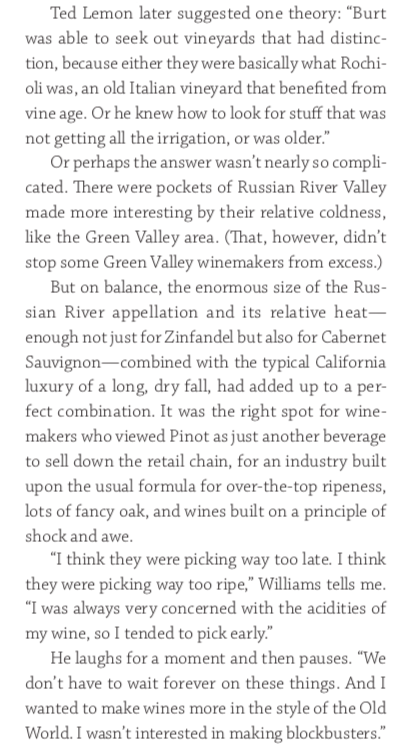 Heartbroken to hear that Burt Williams, who cofounded Williams-Selyem and made California pinot noir so renowned, has passed away.

Burt inspired a great many people—and was essential to me in understanding the deeper history of Sonoma winemaking. He will be missed.