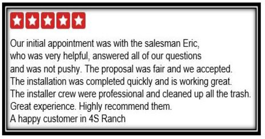 PalomarSolar's tweet photo. Thank you, Karen P. for taking the time to review us on @Yelp and for choosing Palomar Solar and Roofing for your installation!

#palomarsolarandroofing #SanDiego #solarpower #gosolar #greenenergy #solarpv #sun #photovoltaic #renewableenergy https://t.co/YfyuDHMZFz