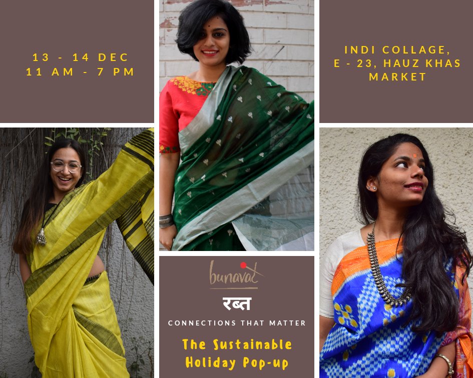 bunavat's tweet photo. We are exhibiting in Delhi &amp; are bringing you a new collection of handwoven winter silks, silk cottons &amp; cottons.There's a special discount on the purchases.We promise you a wide variety to choose from.Expect happy conversations, warm smiles &amp; of course sustainable shopping! https://t.co/kBhoOMOpYl