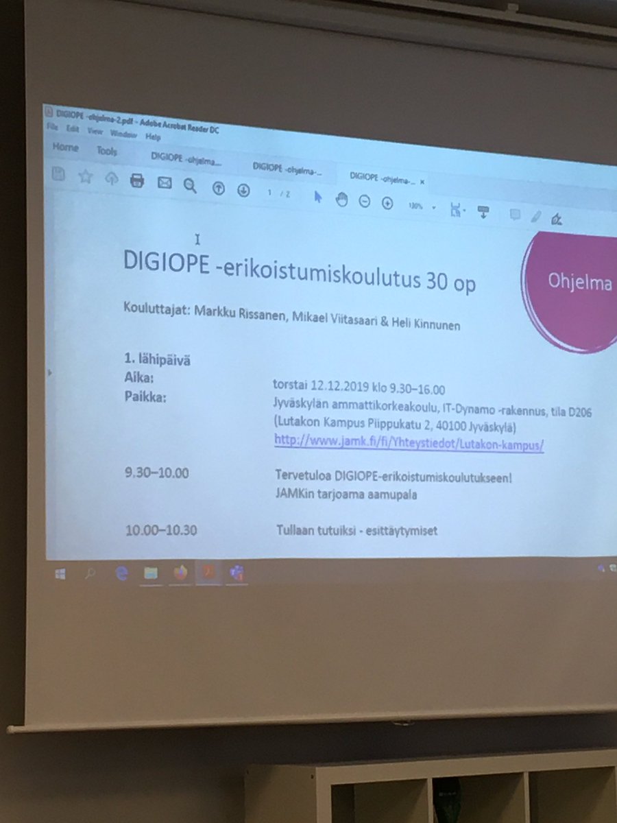 LNykopp's tweet photo. Mahtavaa aloittaa Digiope -opinnot Jyväskylässä. Mielenkiintoista. https://t.co/dSKQYSGCtq