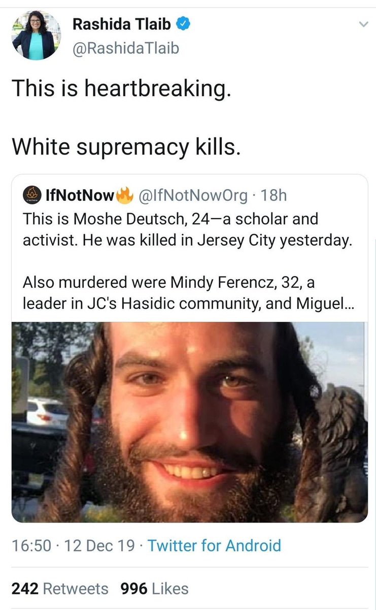 BlacklistedNews's tweet photo. Black Hebrew Israelites target jews in a shooting in NJ. Rashida Tlaib blames 'white supremacy’.. https://t.co/MZCq5hz3Ef https://t.co/f47hYroxDS