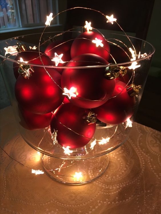 AuntFae's tweet photo. Things you already own make great table decorations: ornaments, lights, and a large bowl. #BuckSave #HappyHolidays https://t.co/UWO4EOYcCS