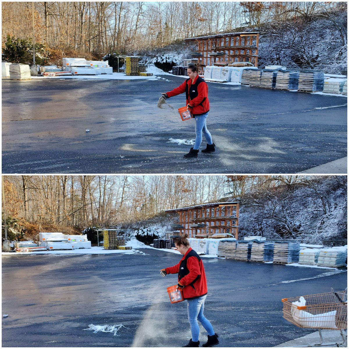 gconn1000's tweet photo. 6208 InFocus captain Heather leading by example. She identifies a slip trip or fall issue and takes action. @ShayThomasTHD @DianeRaymond26 @hd6208 https://t.co/TVsYBYEtpx