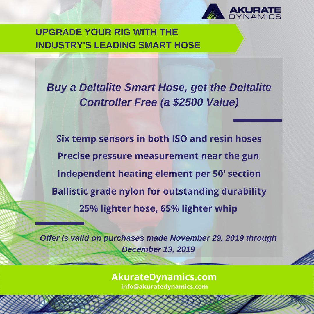 AkurateDynamics's tweet image. ENDING TOMORROW - Purchase by Dec 13th - Buy a Deltalite Smart Hose, get the Deltalite Controller free❗ecs.page.link/rjqy7

#akuratedynamics #sprayfoam #insulation #constructiontechnology #construction