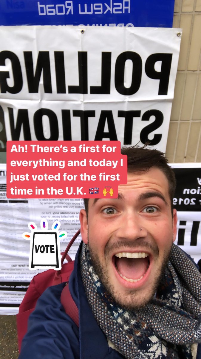 Ahhhh!! First vote in the U.K. and it’s done! #govote