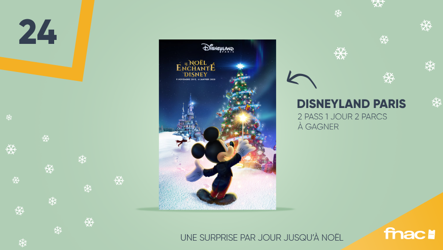 fnacspectacles's tweet photo. 🎅 #NoelFnacSpectacles 2⃣4⃣ 🎅

Pour finir ce calendrier de l'Avent en beauté, on vous offre deux pass 1 Jour 2 Parcs à @DisneylandParis ✨🎉

👉 Pour tenter de les gagner, RT + Tweete avec #NoelFnacSpectacles

Infos : https://t.co/lDGayeofxy

#Concours https://t.co/z9PHxDmWsX