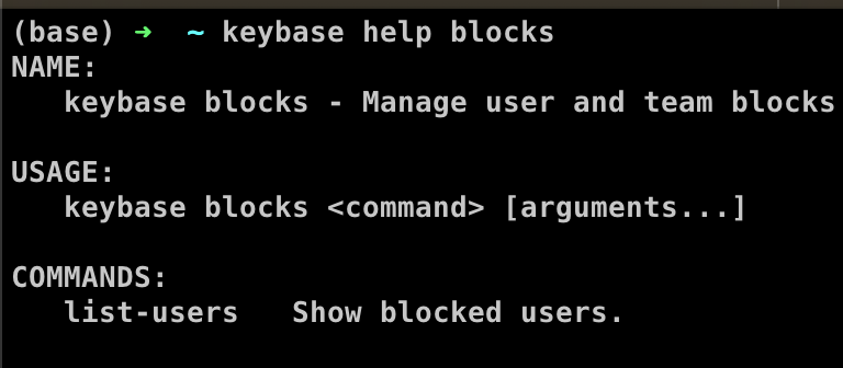 $ keybase help blocks