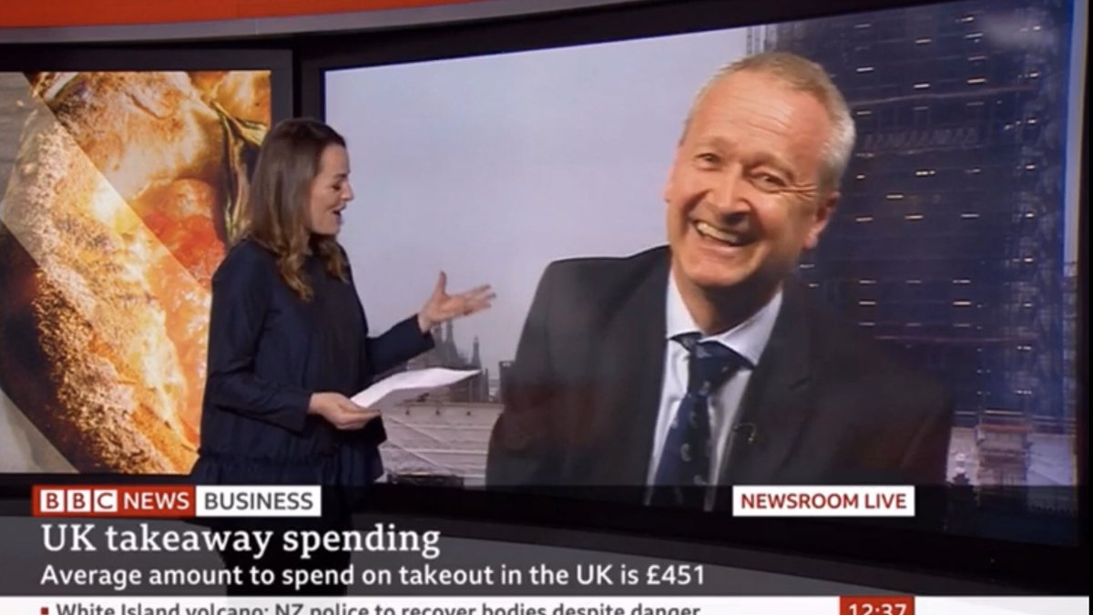 ChrisRoseBridge's tweet image. It was fun to see @WillHawkley liven up the very quiet @BBCPolitics Millbank studio today by speaking to @BBCNews about the transformation happening in the takeaway and delivery sector. Thanks to the delightful team there for making it so enjoyable!