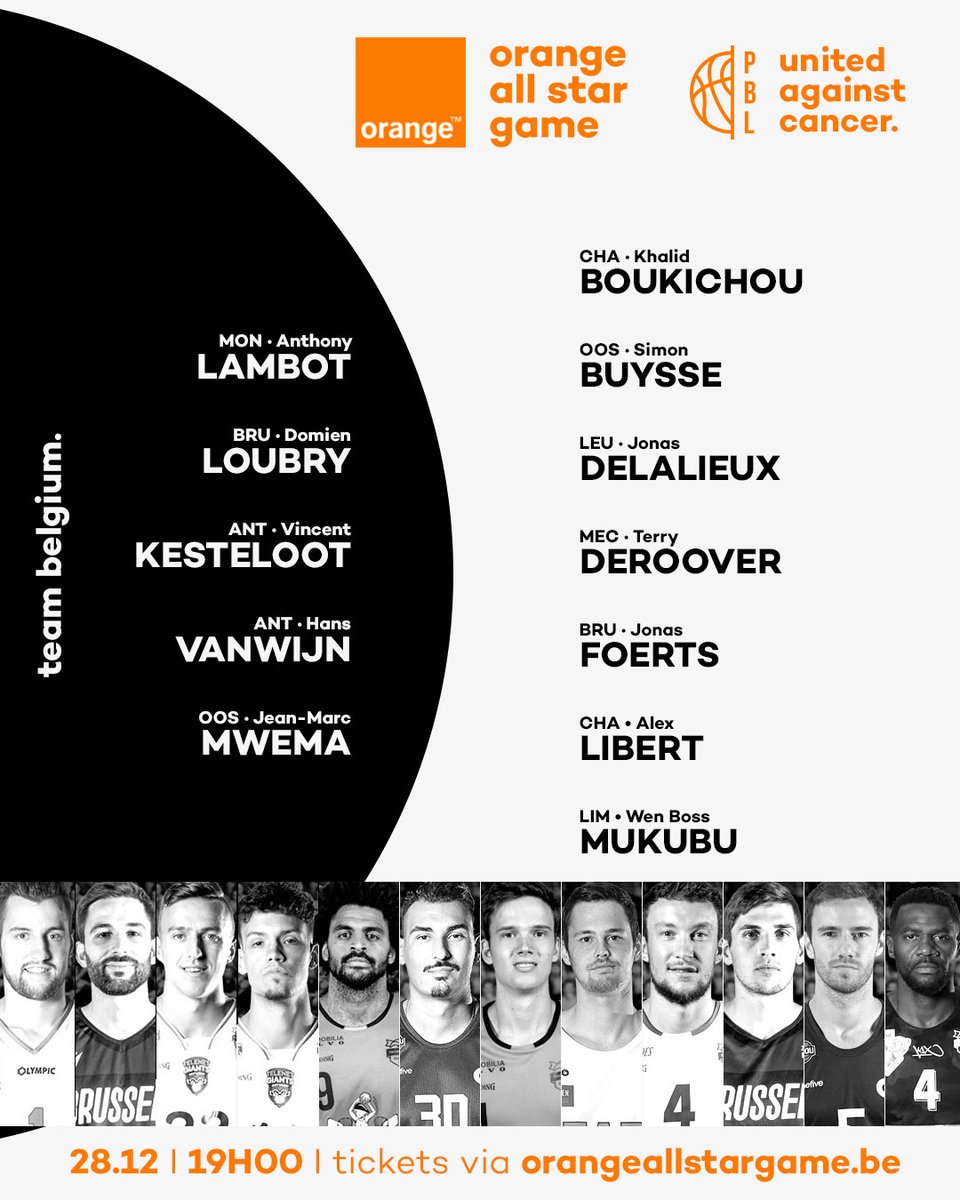 EuroMillionsBL's tweet photo. Here are your #OrangeASG players for team world🗺 & team belgium 🇧🇪! Tickets still available via ➡️https://t.co/t1F8PS8iIf 🎟 #basketballwithOrange #basketballbelgium #inforthewin #ASG2019 #ASG19 https://t.co/Eid1RNW34V