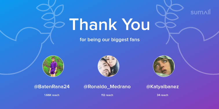 TheCollectiveGo's tweet photo. Our biggest fans this week: BatenRana24, Ronaldo_Medrano, KatyaIbanez. Thank you! via https://t.co/votc8fy039 https://t.co/TQVL66JNT9