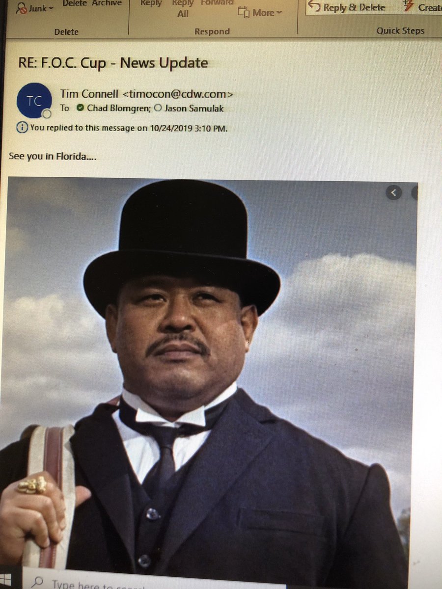 FOCCup1's tweet photo. Anyone else think Timmy Connell, or like we call him, “Odd Job”, means business? #businesstrip #FOCCup #OddJob #17index https://t.co/Vr517op8YE