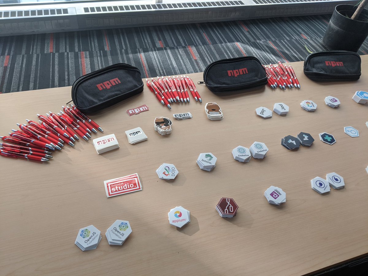 darcy's tweet image. Just dropped off some fresh loot @ #NodeJSInteractive