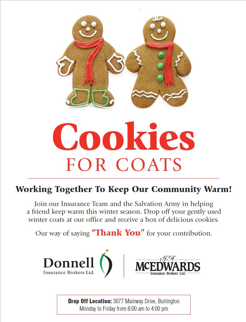 DonnellIns's tweet image. Do you enjoy gourmet holiday cookies? Join our Cookies For Coats Campaign to share the warmth this holiday season !