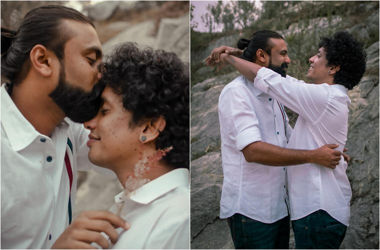 Digamber's tweet photo. #Kerala -based gay couple #NivedAntony #Chullickal and #Abdul Rehim, at their #pre-wedding shoot
Same-sex weddings are like any other wedding and are perfectly "normal".
https://t.co/LHTWs7iM77