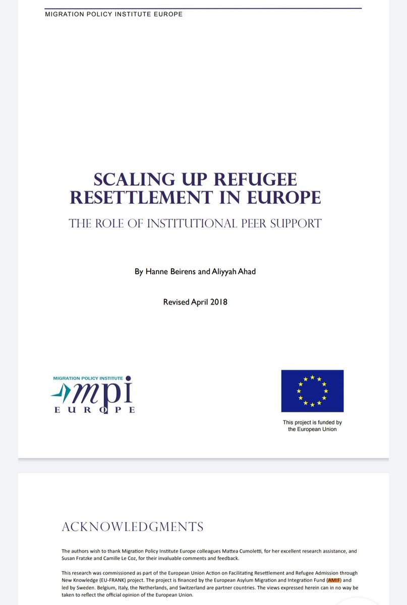 10) A further search revealed a report financed by AMIF called "Scaling Up Refugee Resettlement In Europe".